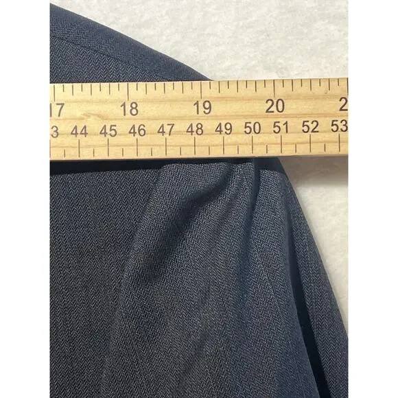Vintage Stafford 42L Navy Blue Subtle Red Stripe Blazer Sport Jacket Denim Look